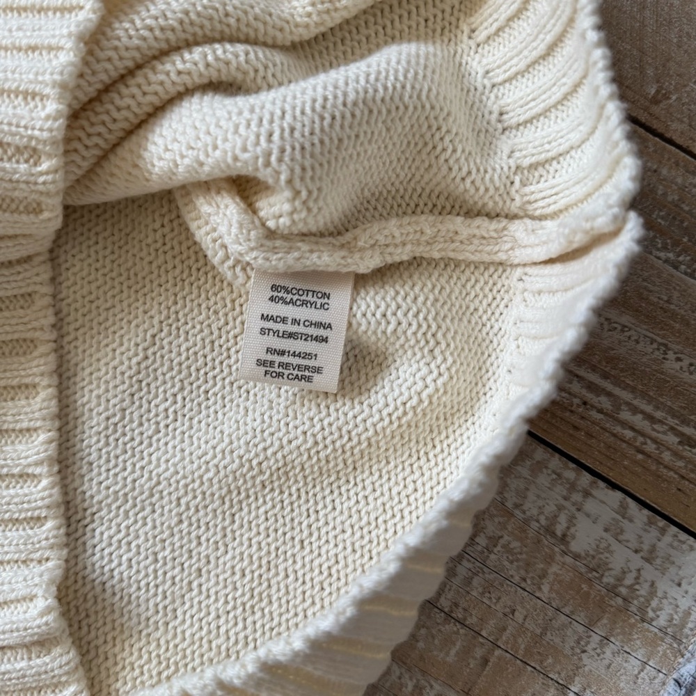 Cream Ribbed Cotton Blend Knit Sleeveless V-Neck Vest - Picture 3 of 5